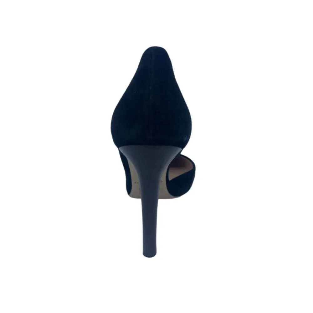 13-16 Baby Calf Black Suede Reed Krakoff d'Orsay Pumps
