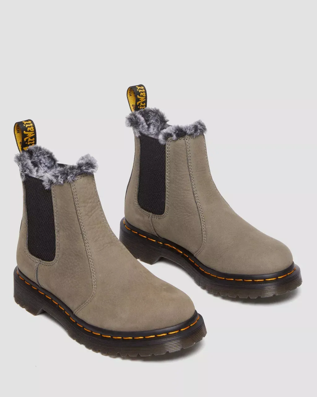 2976 Leonore Faux Fur Lined Chelsea Boots - Nickel Grey