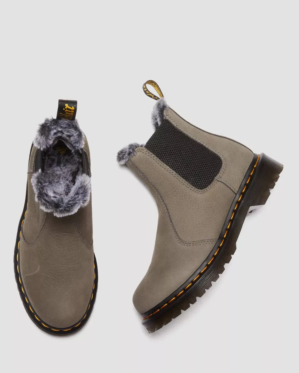 2976 Leonore Faux Fur Lined Chelsea Boots - Nickel Grey