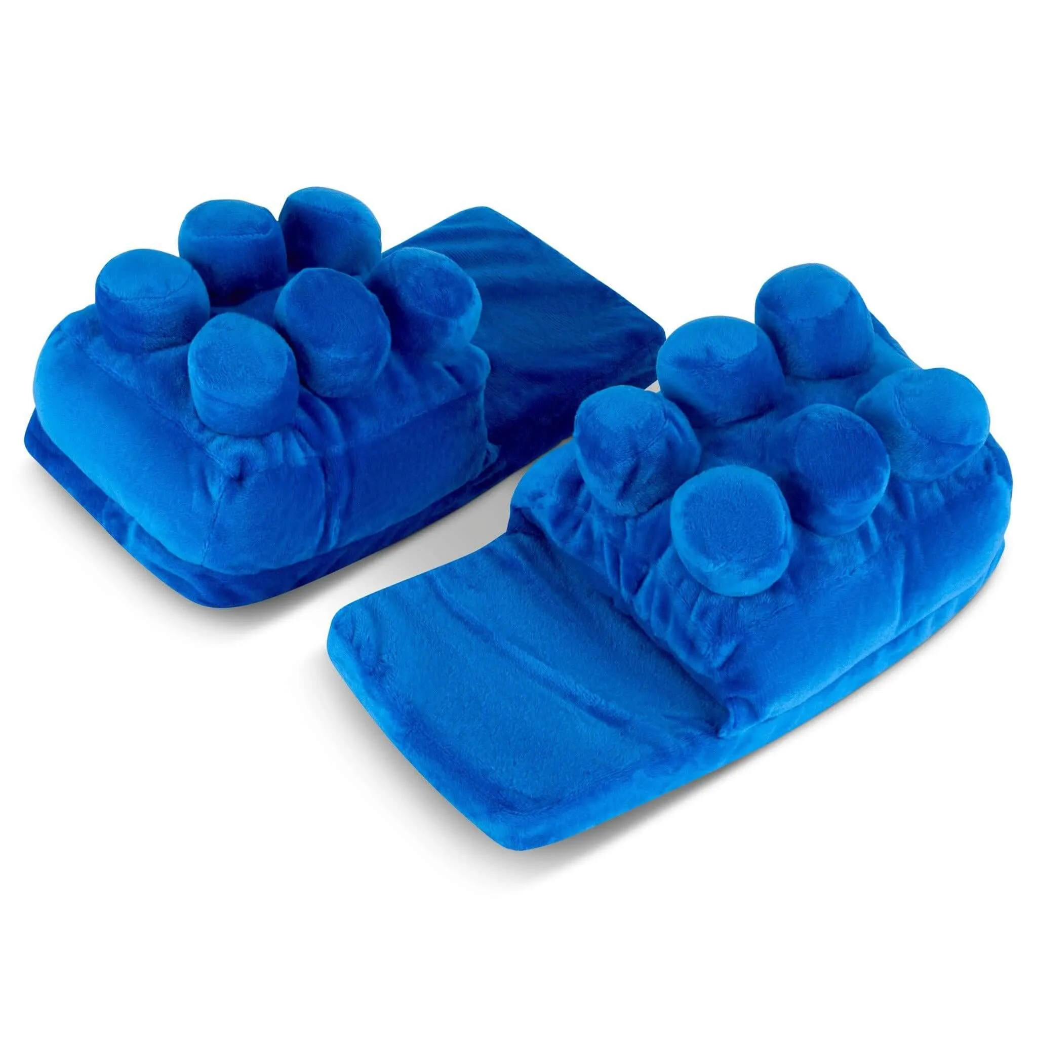 3D Plush Red or Blue Brick Slippers - UK Size 2-6