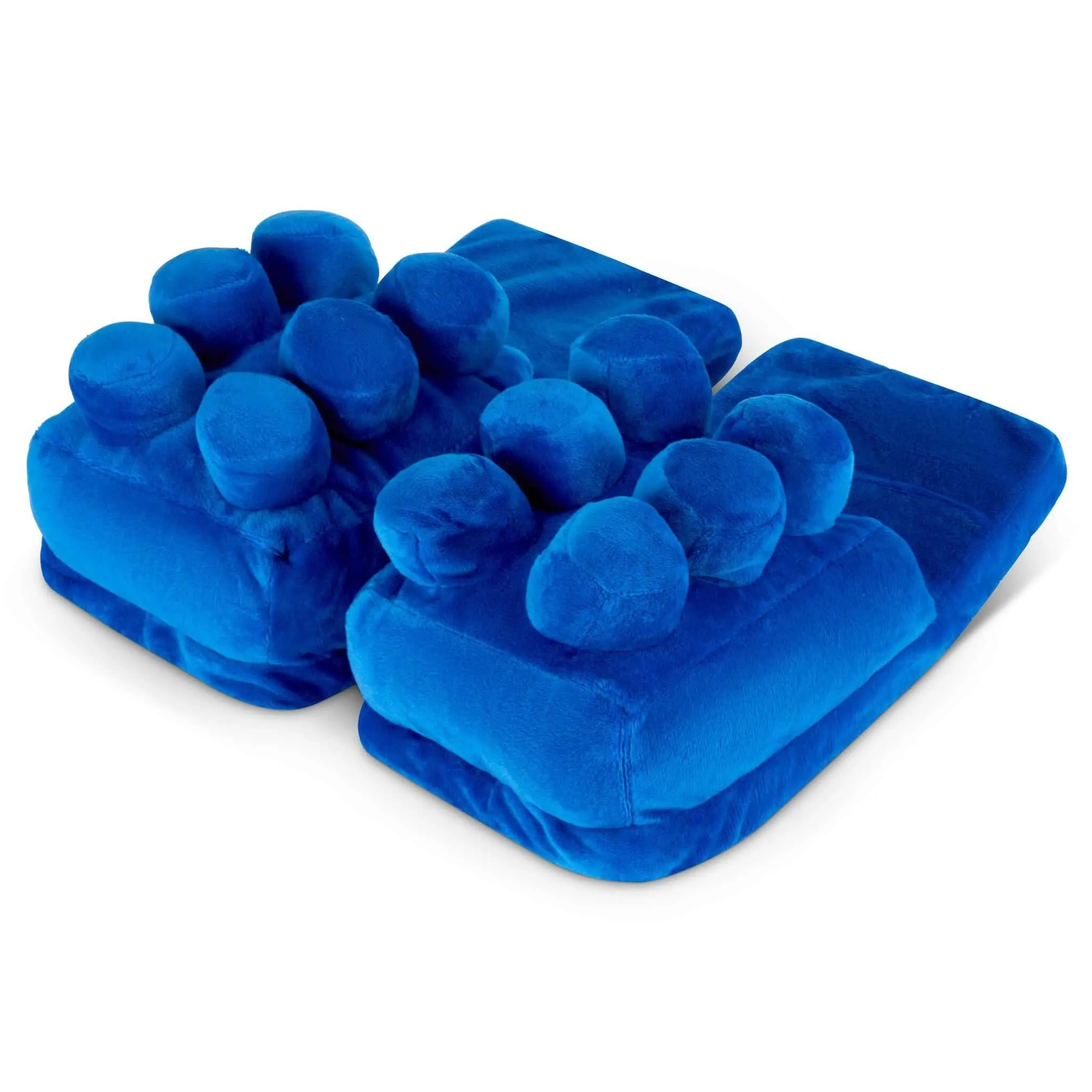3D Plush Red or Blue Brick Slippers - UK Size 2-6