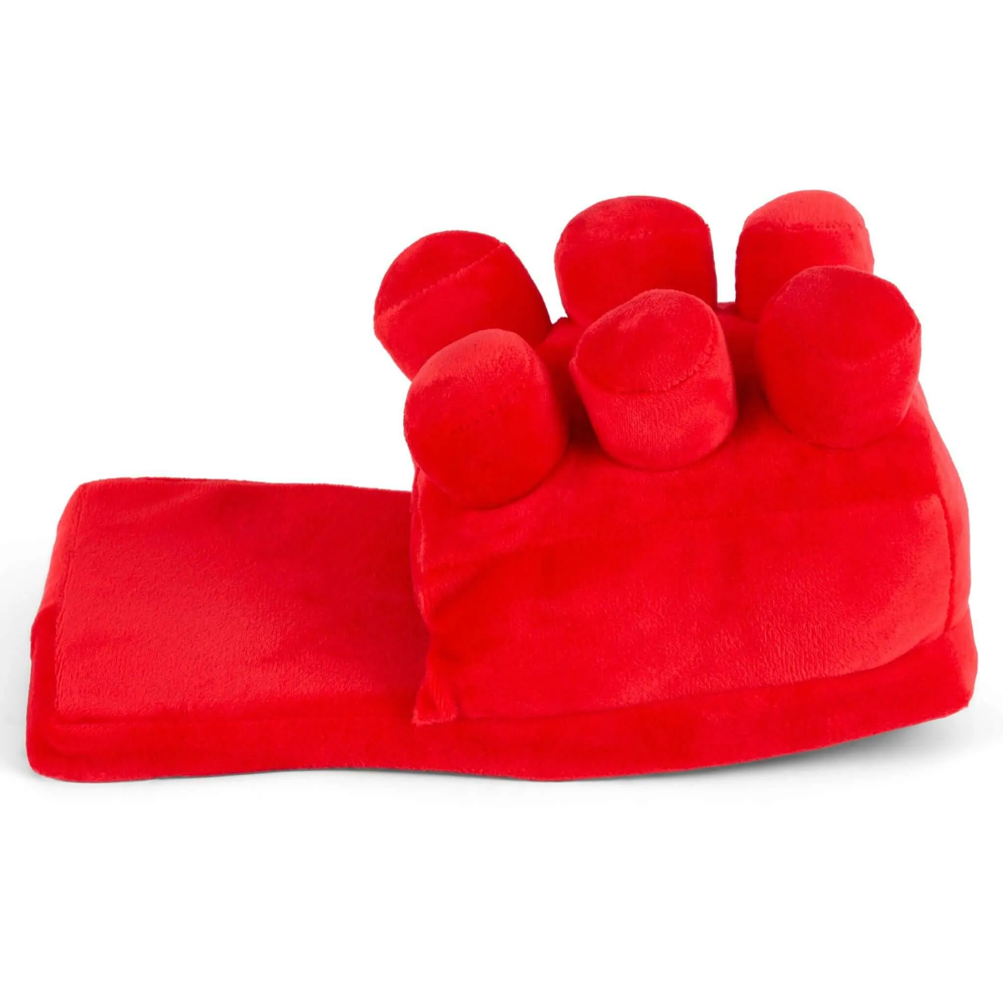 3D Plush Red or Blue Brick Slippers - UK Size 2-6