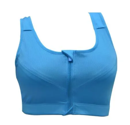 7 Color Fitness Yoga Push Up Sports Bra Women Gym Running Padded Tank Top Athletic Vest Underwear Shockproof Zipper Sport Bra