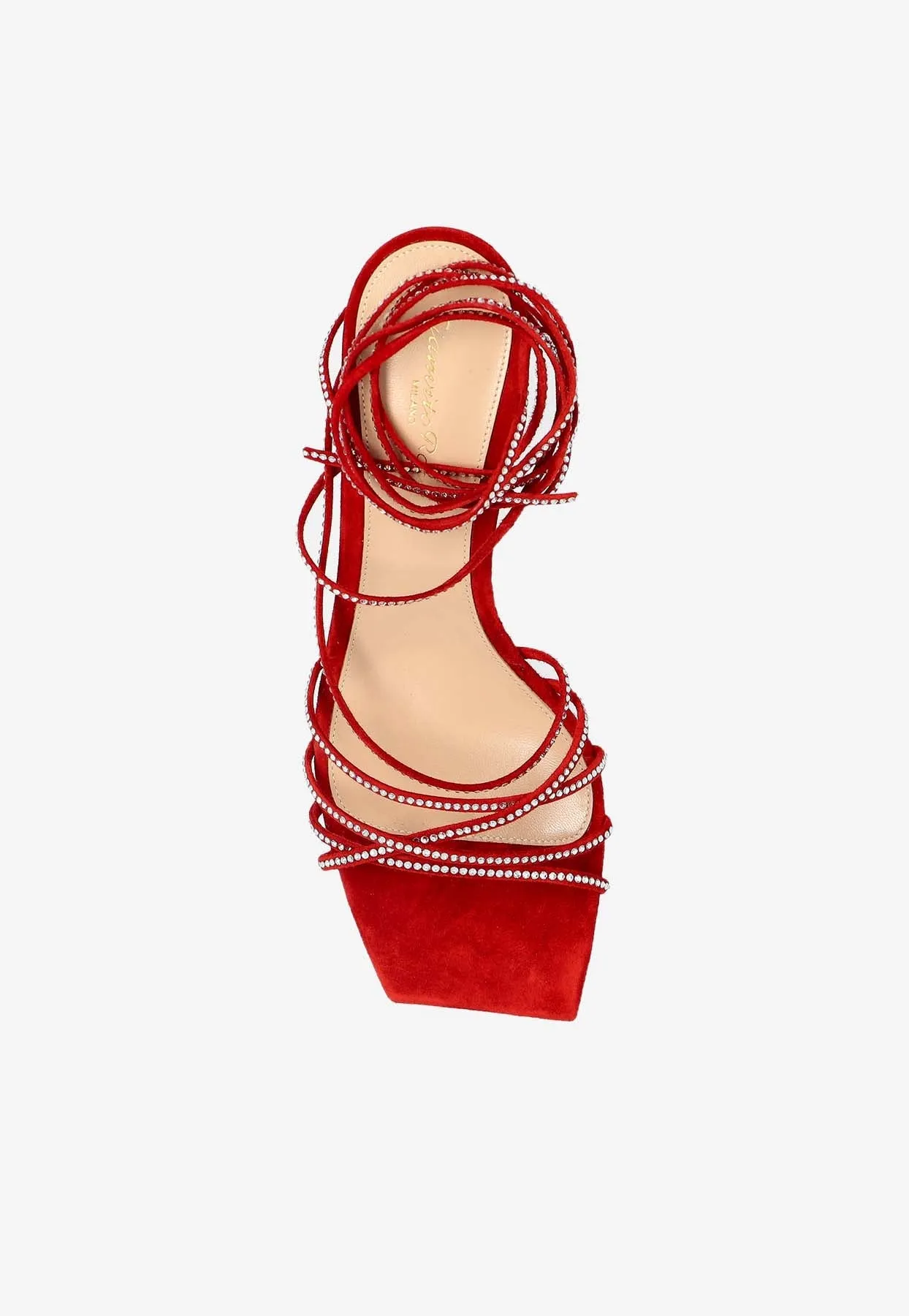 70 Crystal-Embellished Suede Sandals