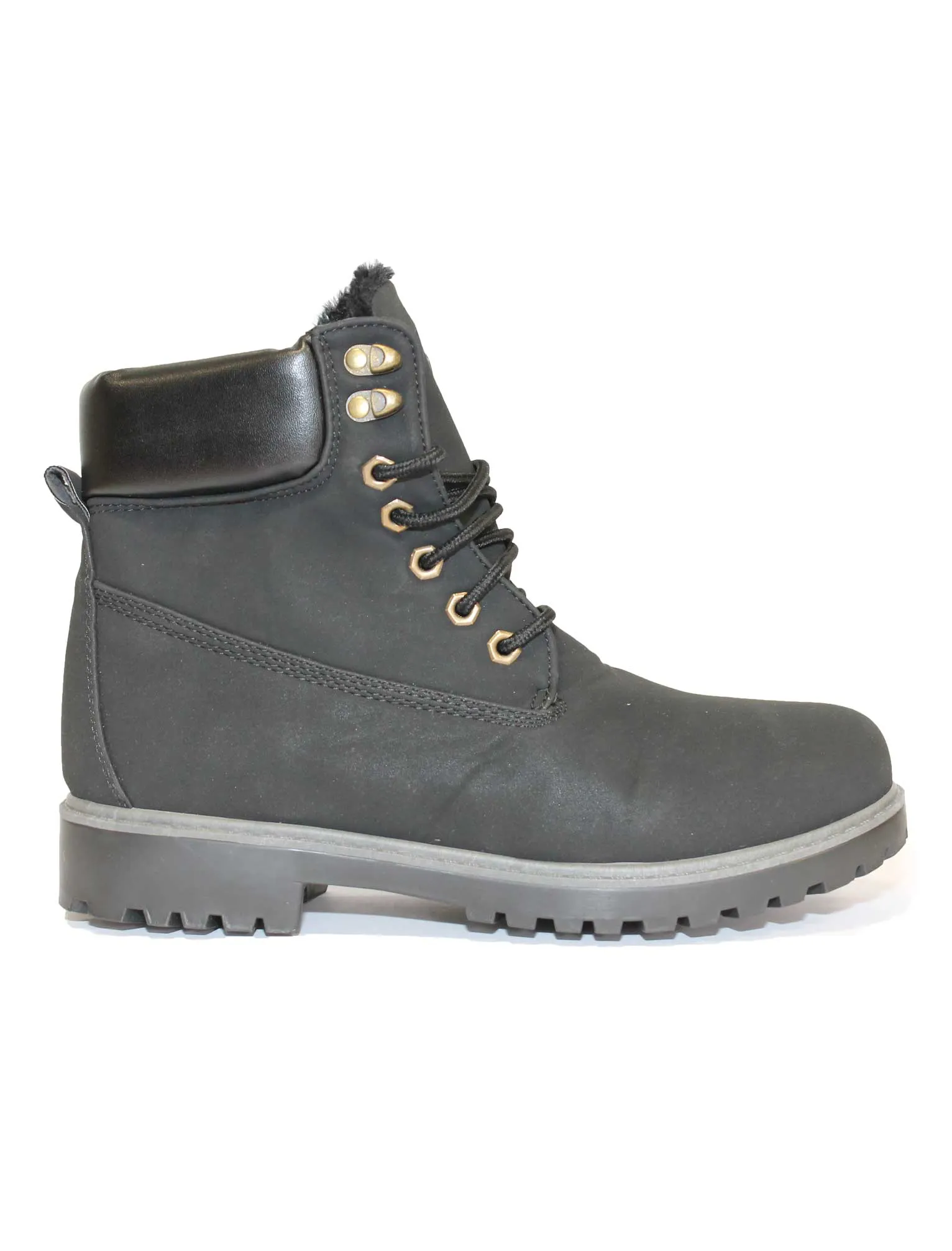 Adam black fur lined work boots