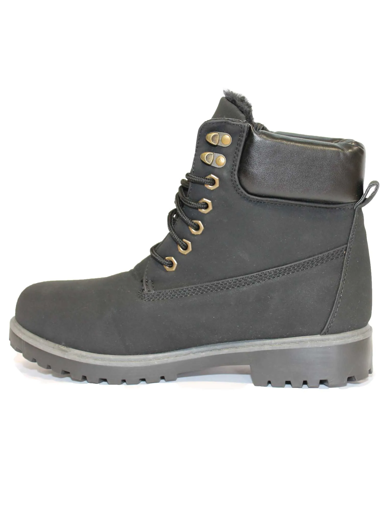 Adam black fur lined work boots