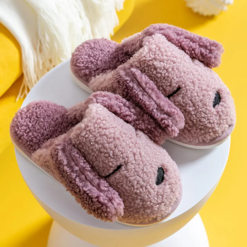 Animal Slippers Lovers Ears Plush Puppies Home Cute Comfortable Cotton Slippers UGG Style