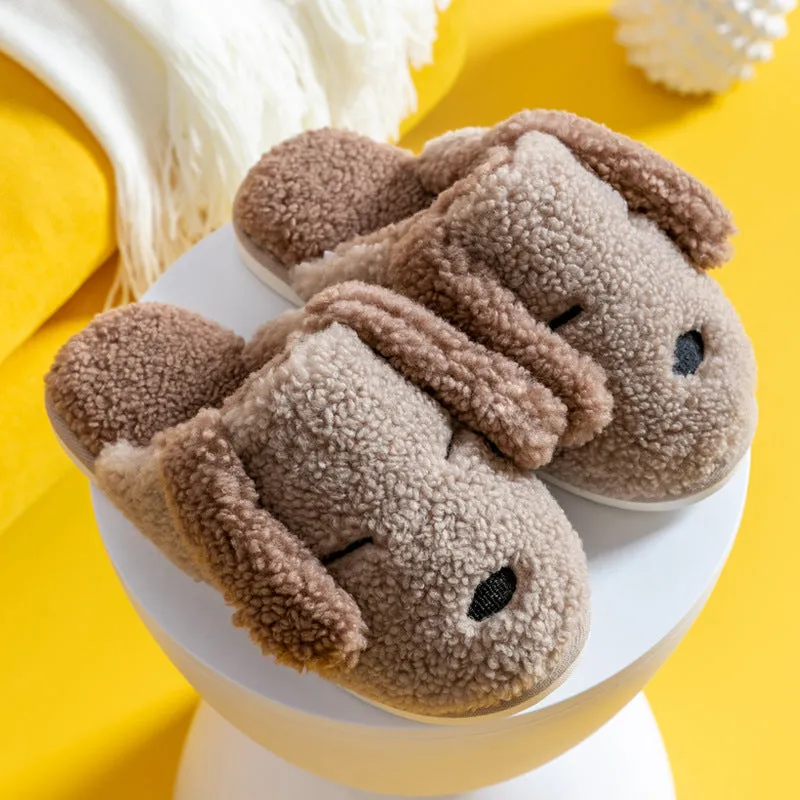 Animal Slippers Lovers Ears Plush Puppies Home Cute Comfortable Cotton Slippers UGG Style