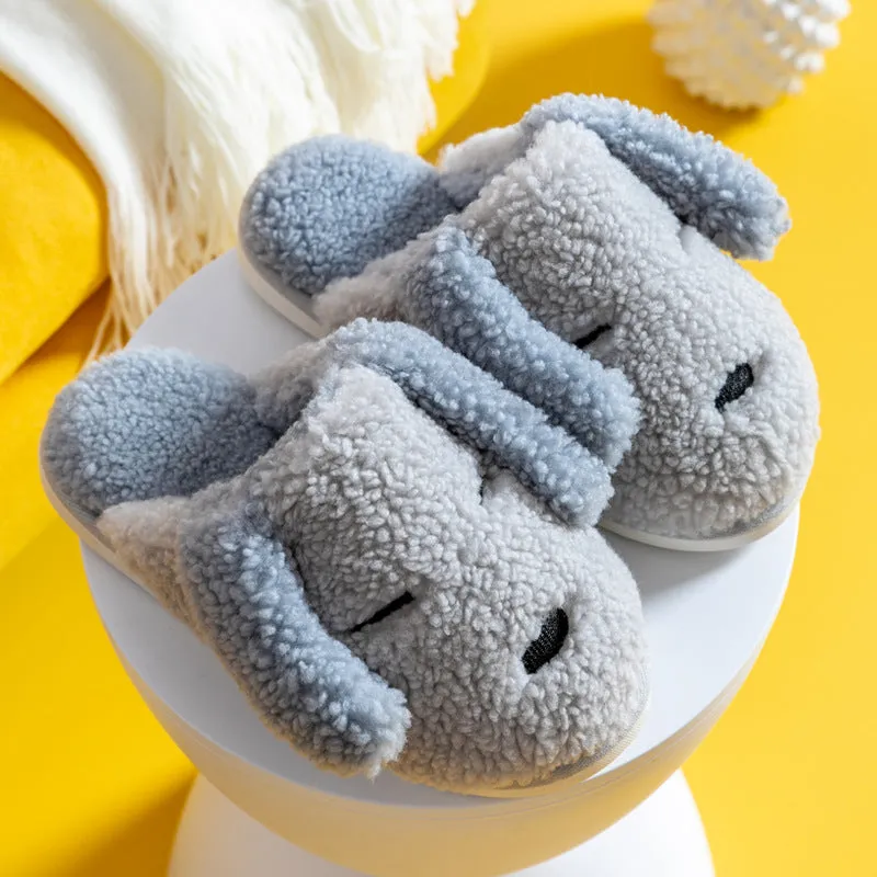 Animal Slippers Lovers Ears Plush Puppies Home Cute Comfortable Cotton Slippers UGG Style