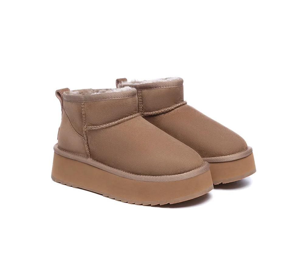 AUSTRALIAN SHEPHERD® UGG Boots Sheepskin Wool Classic Ankle Ultra Mini Platform
