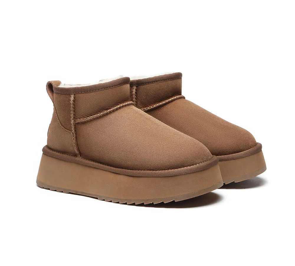 AUSTRALIAN SHEPHERD® UGG Boots Sheepskin Wool Classic Ankle Ultra Mini Platform