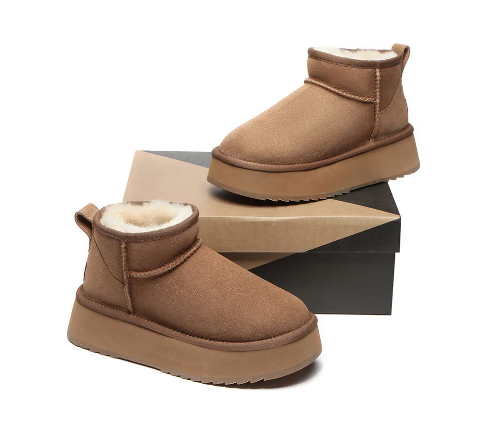 AUSTRALIAN SHEPHERD® UGG Boots Sheepskin Wool Classic Ankle Ultra Mini Platform