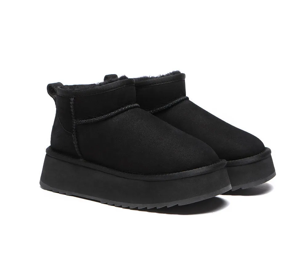 AUSTRALIAN SHEPHERD® UGG Boots Sheepskin Wool Classic Ankle Ultra Mini Platform
