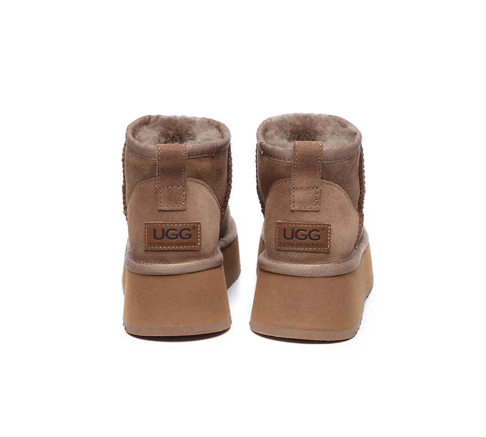 AUSTRALIAN SHEPHERD® UGG Boots Sheepskin Wool Classic Ankle Ultra Mini Platform
