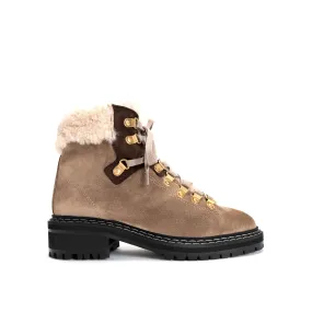 Beari Oily calf suede Sage grey & coffee brown