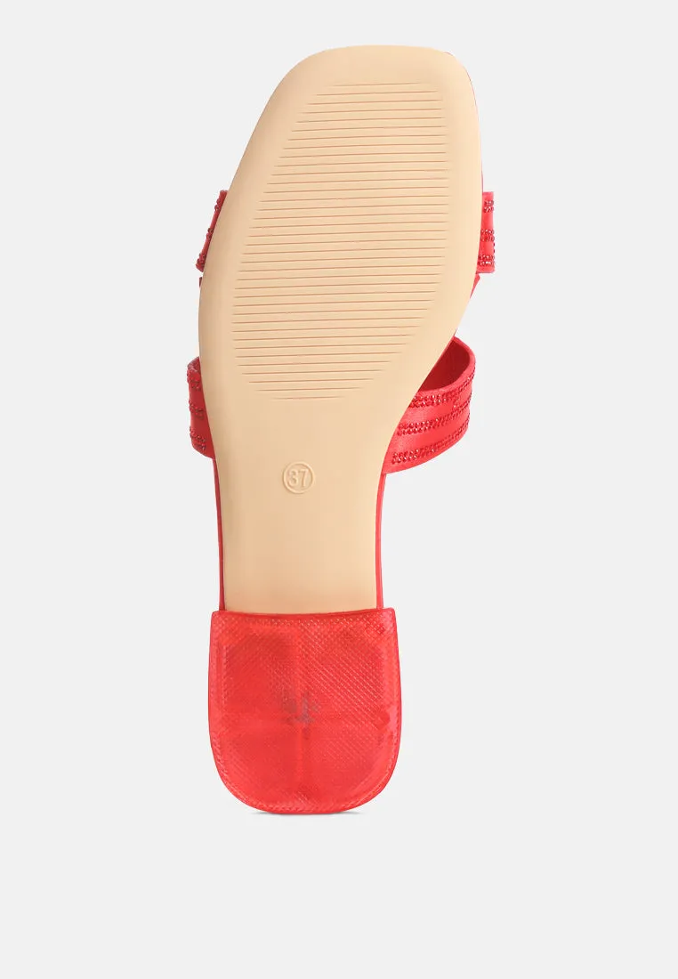 Big money low stack heel embellished sandals