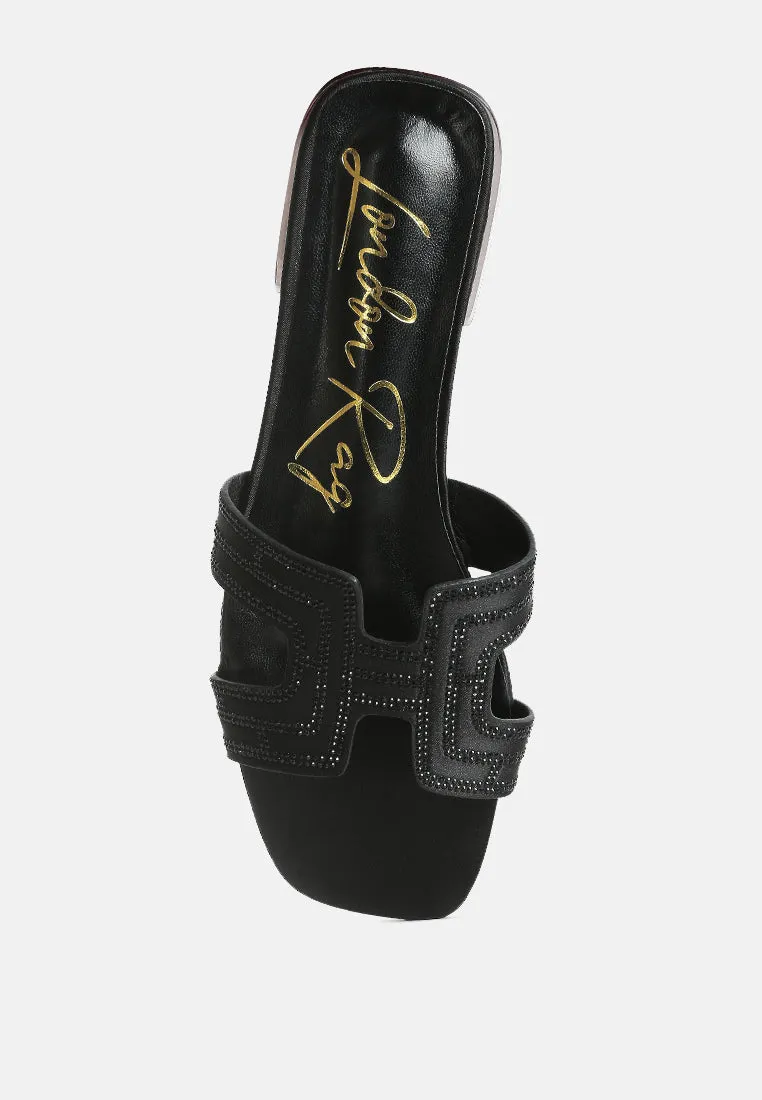 Big money low stack heel embellished sandals