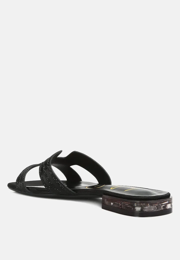 Big money low stack heel embellished sandals