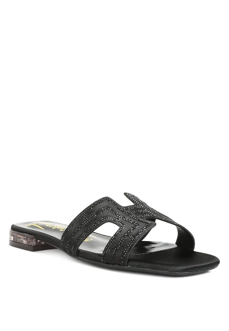 Big money low stack heel embellished sandals