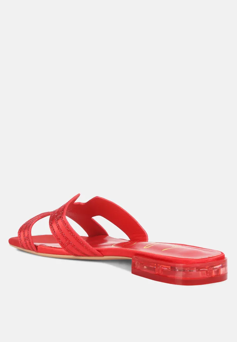 Big money low stack heel embellished sandals