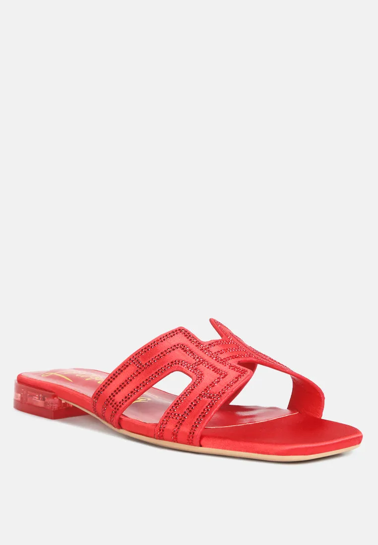 Big money low stack heel embellished sandals