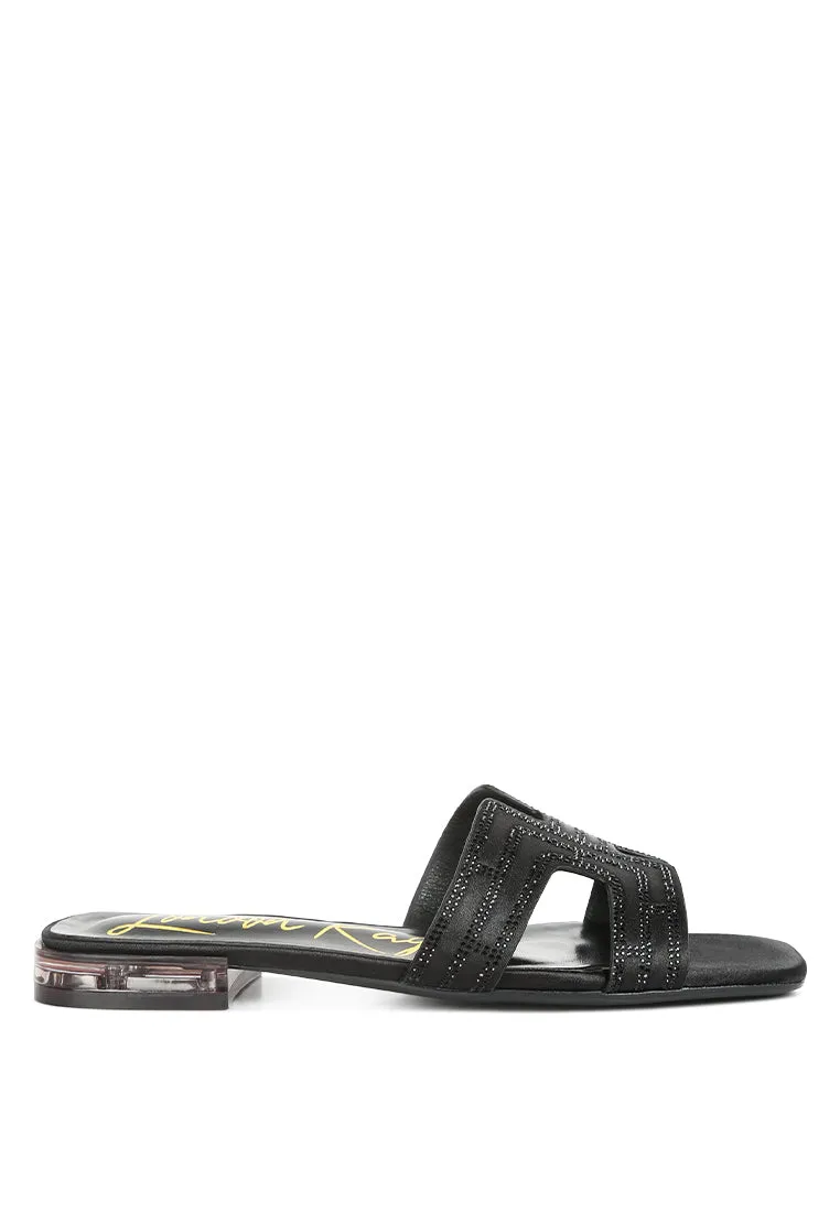 Big money low stack heel embellished sandals