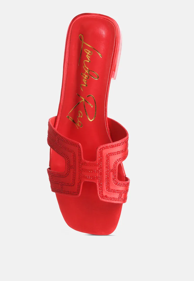 Big money low stack heel embellished sandals