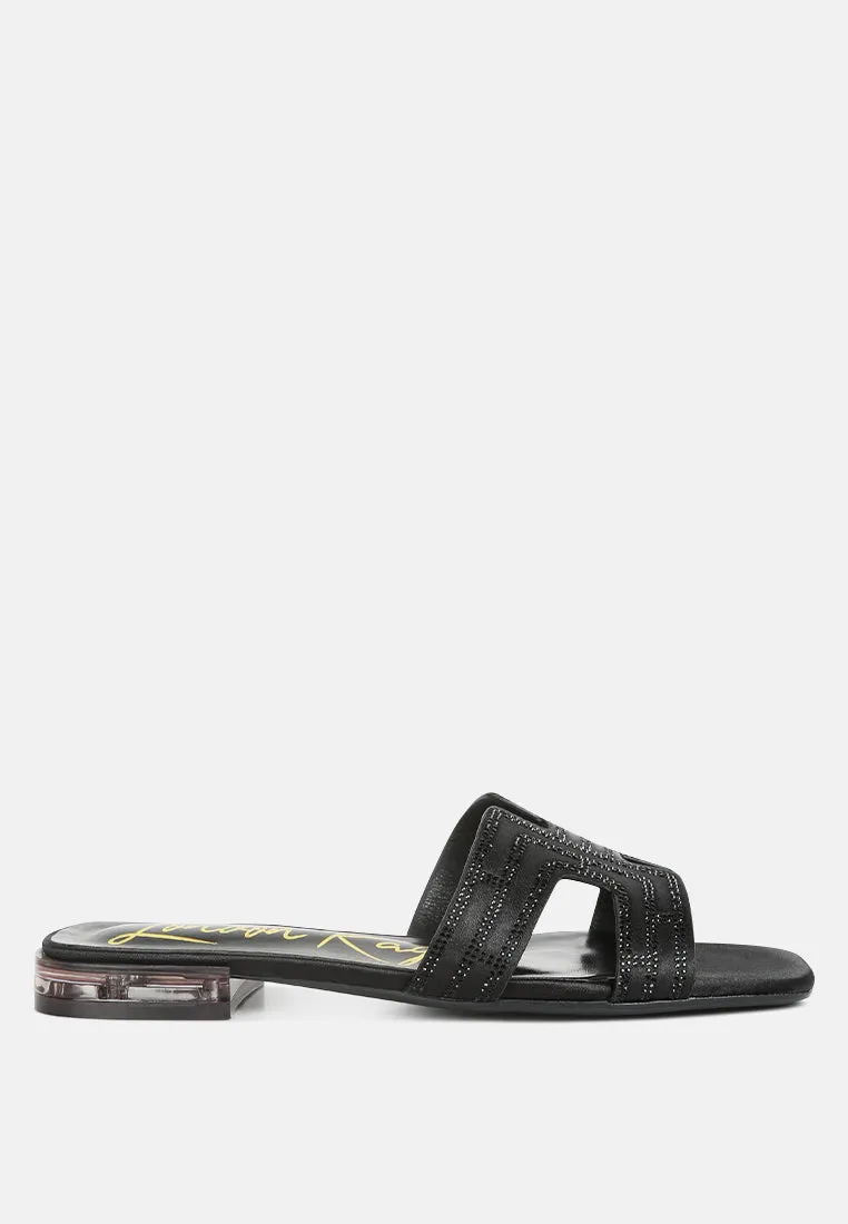 Big money low stack heel embellished sandals