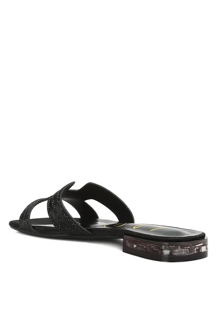 Big money low stack heel embellished sandals