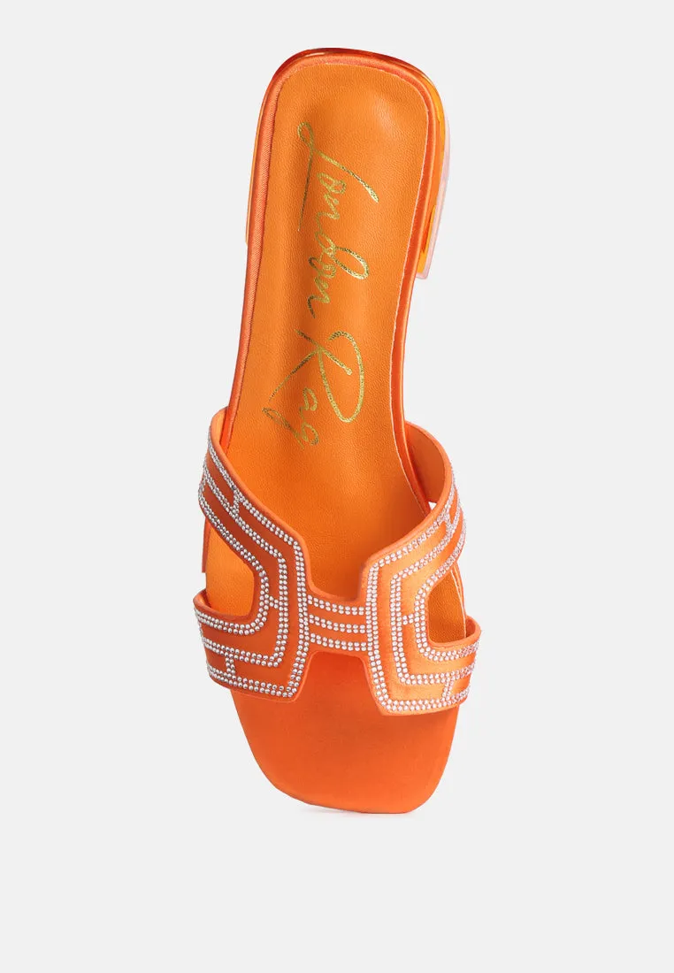 Big money low stack heel embellished sandals