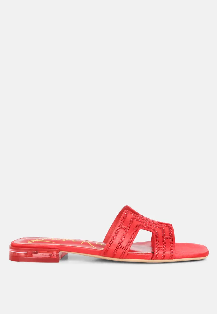 Big money low stack heel embellished sandals