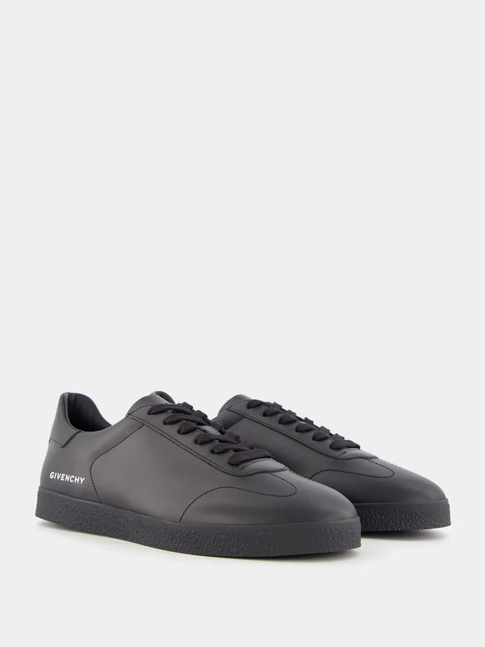 Black Leather Town Sneakers