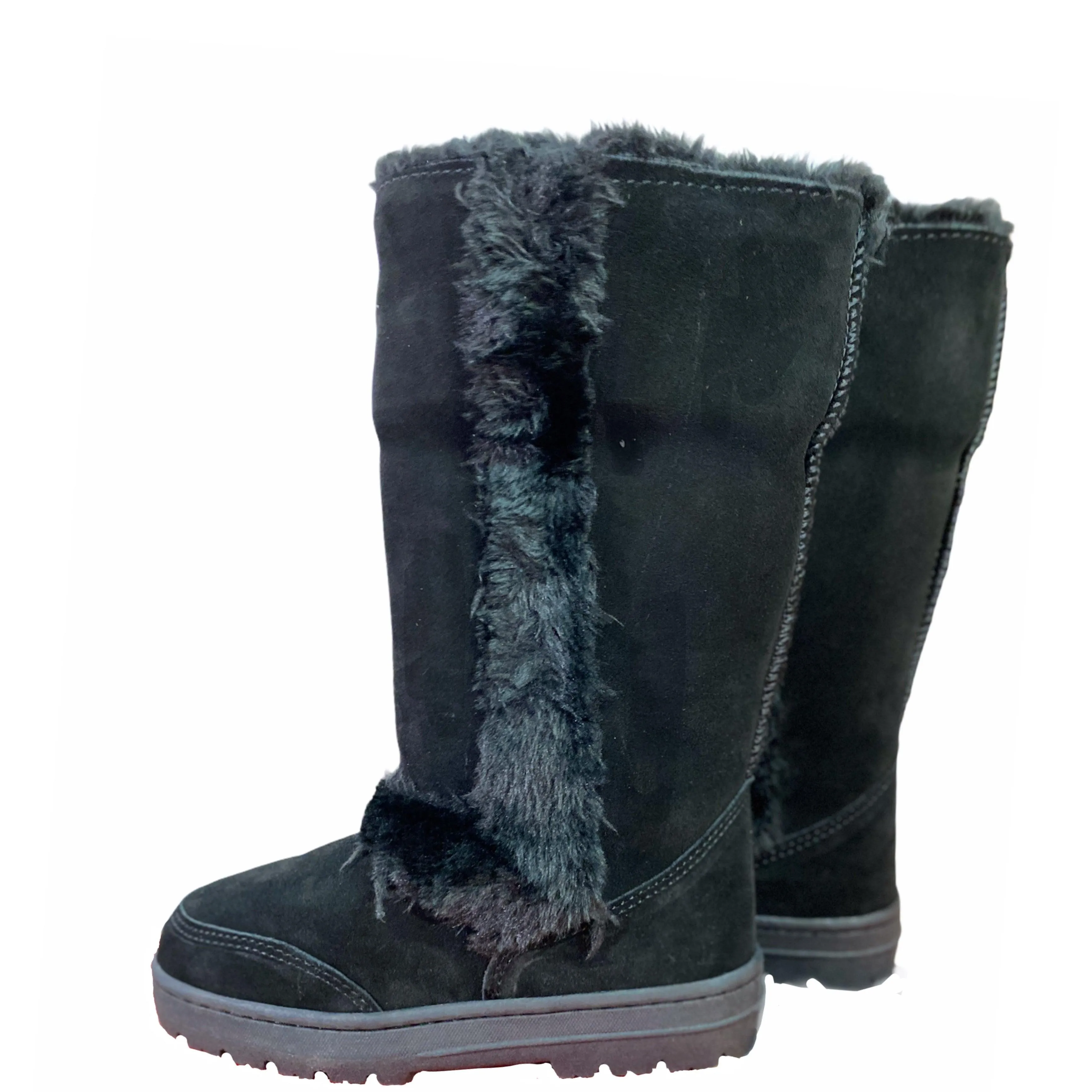 Black Suede Winter Boots