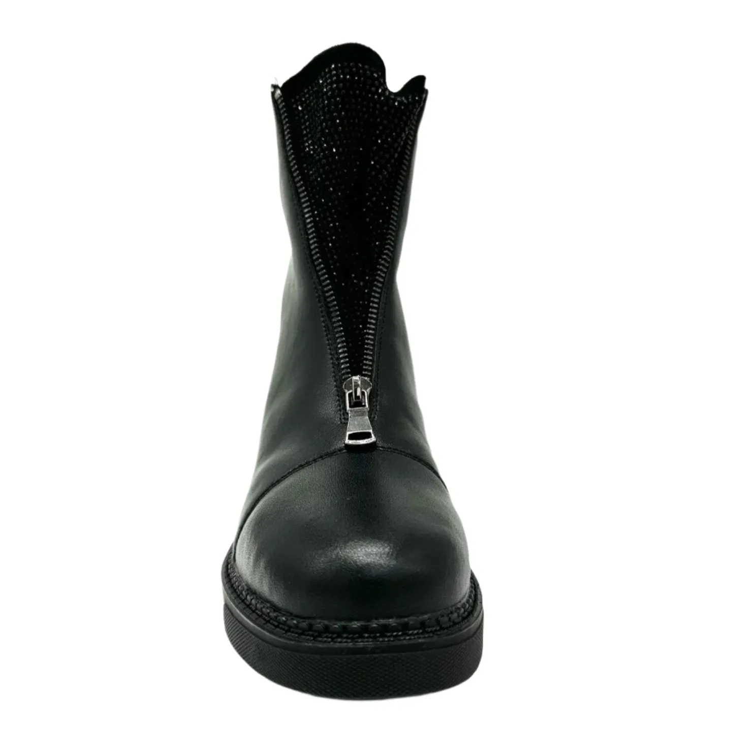 BONAVI 1W27-23 Zip Up Stone Ankle Boots