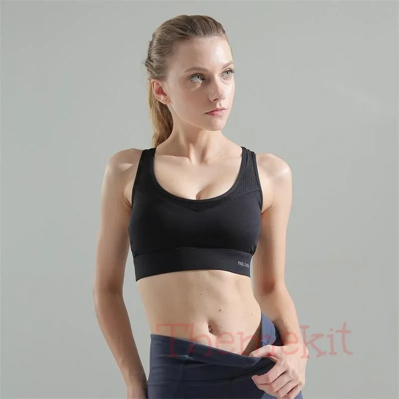 Breast-adjusted Shockproof Gathered Sports Bra