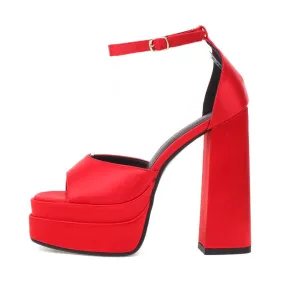 Buckle Strap Platform Heels Sandals