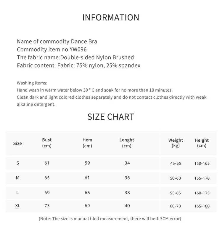 Dance Bra Shockproof Push Up Yoga Vest Fitness Running Underwear