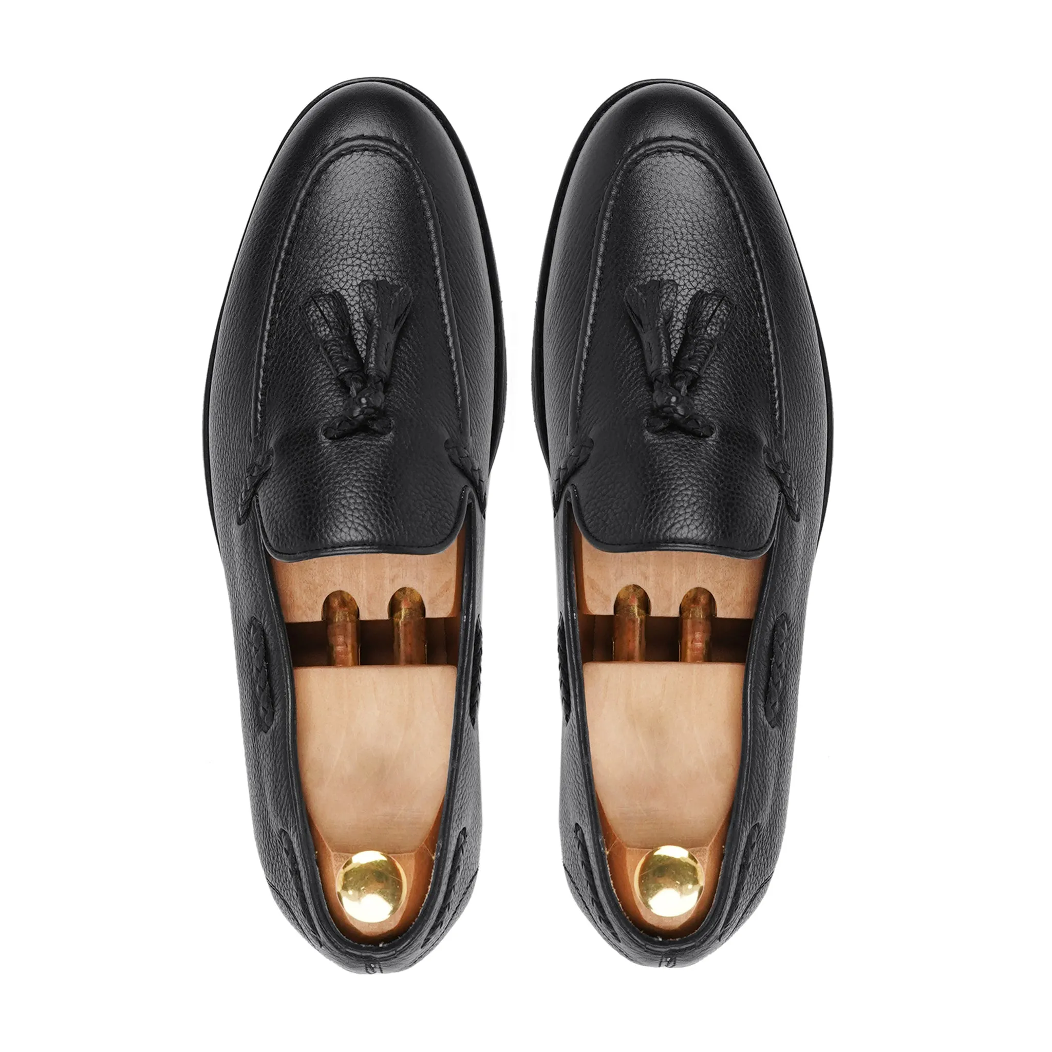 Danver - Men's Black Pebble Grain Leather Loafer