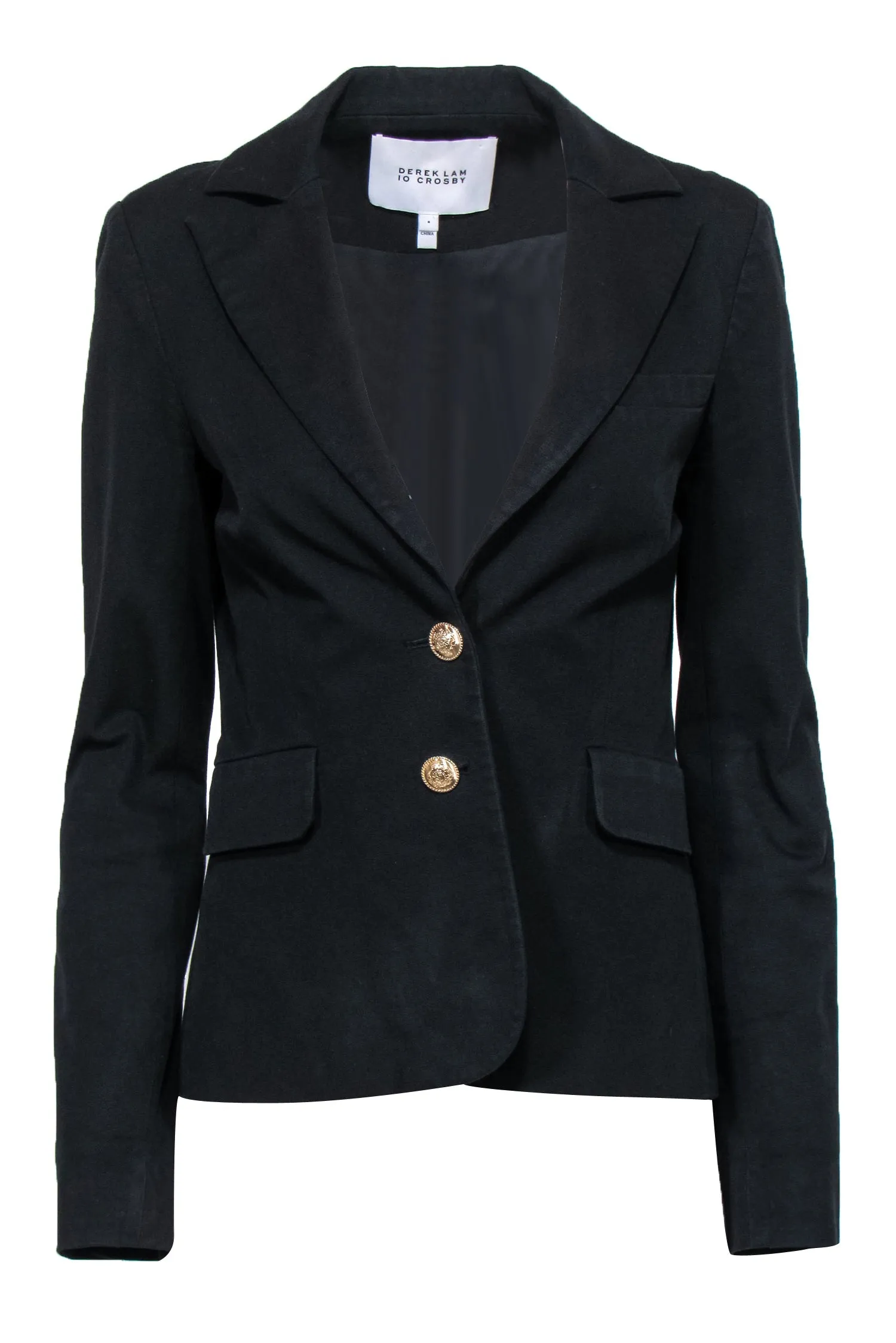 Derek Lam 10 Crosby - Black "Arthur" Double Button Cotton Blazer Sz 4