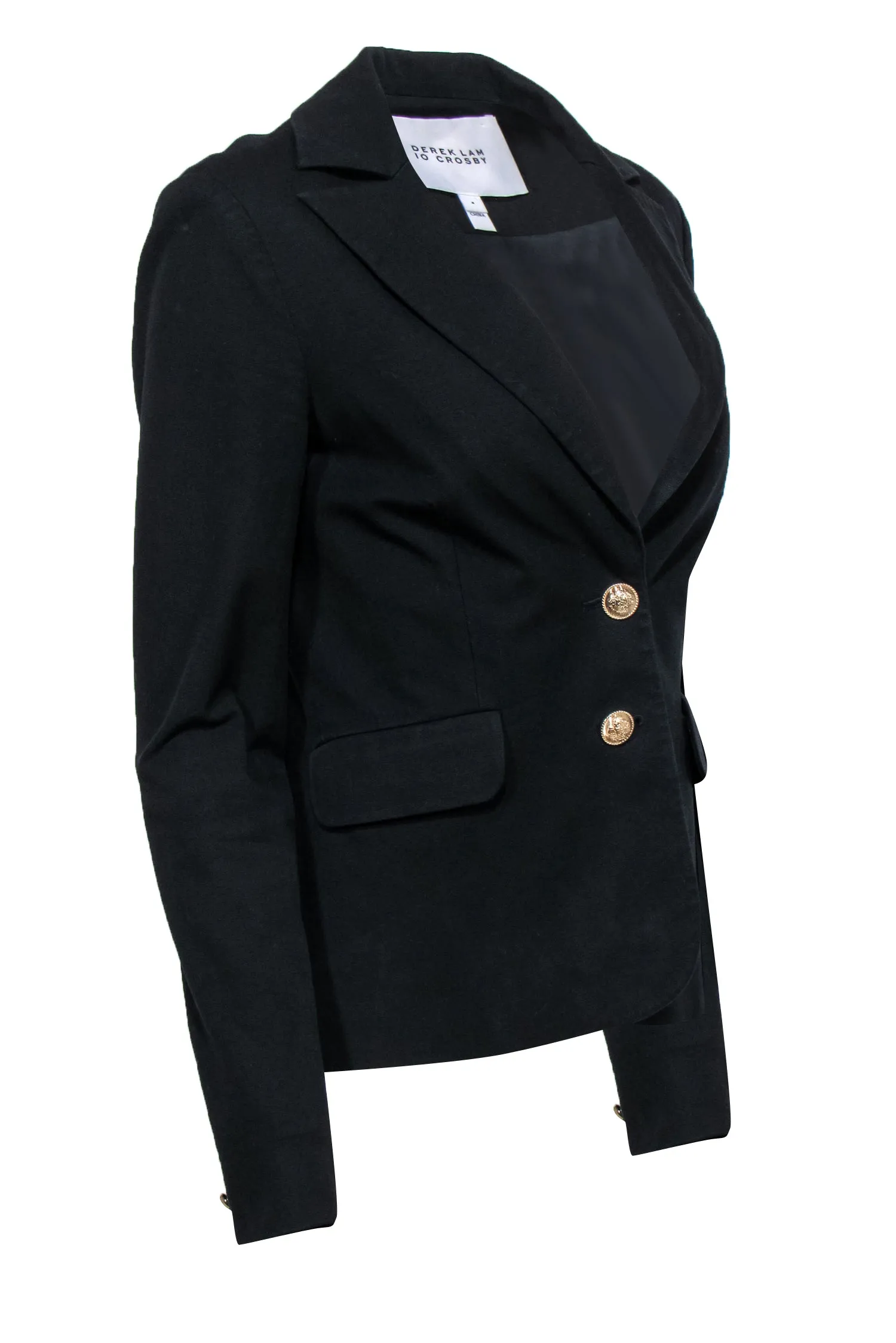 Derek Lam 10 Crosby - Black "Arthur" Double Button Cotton Blazer Sz 4