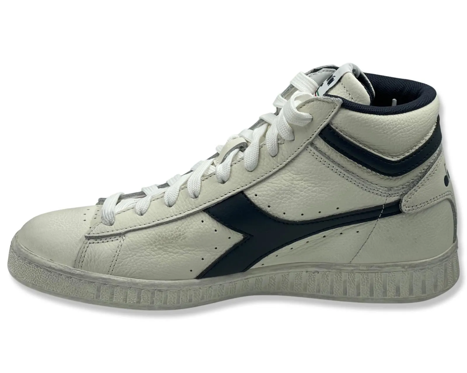 Diadora Game L High Waxed Sneakers in White for Men's