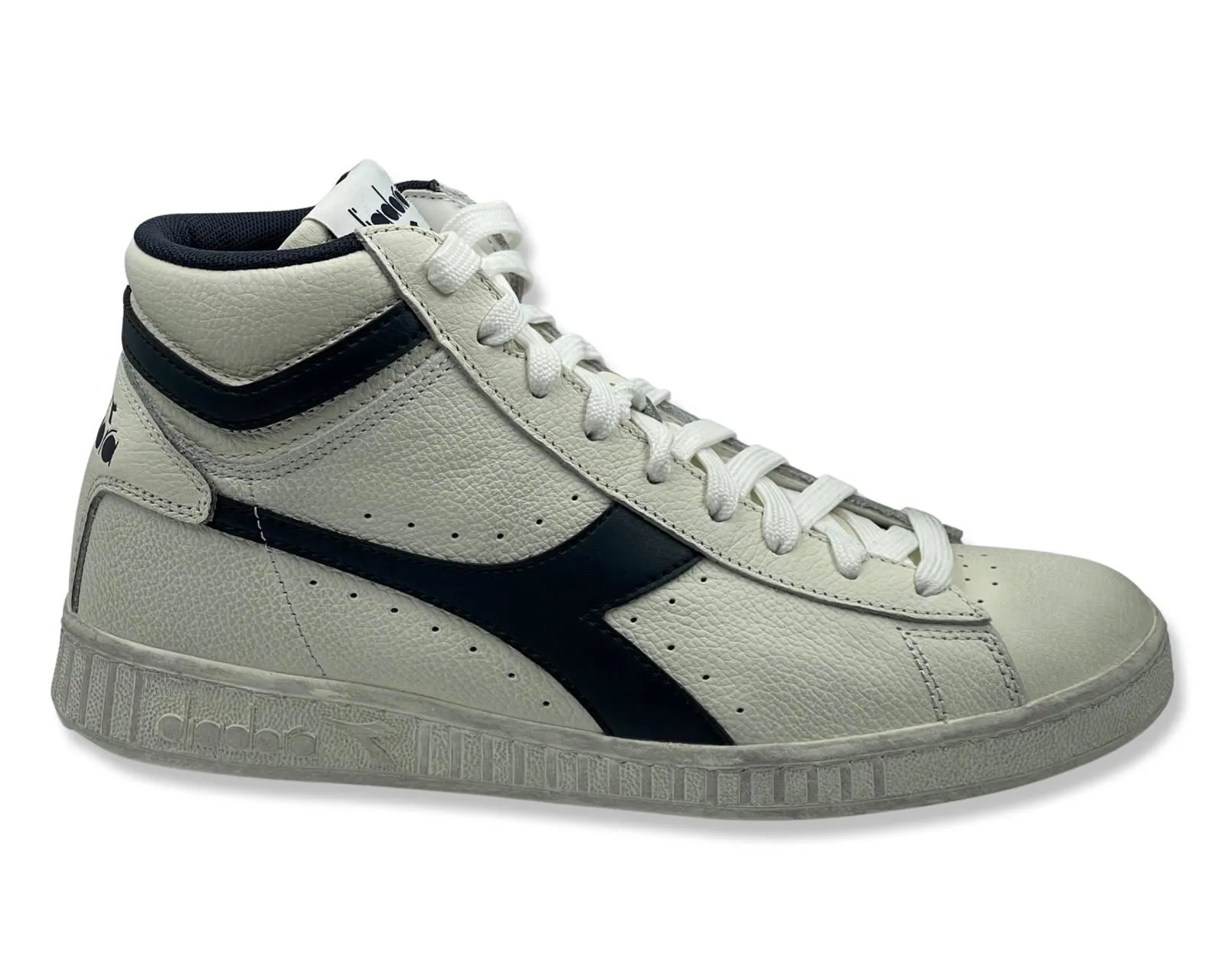 Diadora Game L High Waxed Sneakers in White for Men's