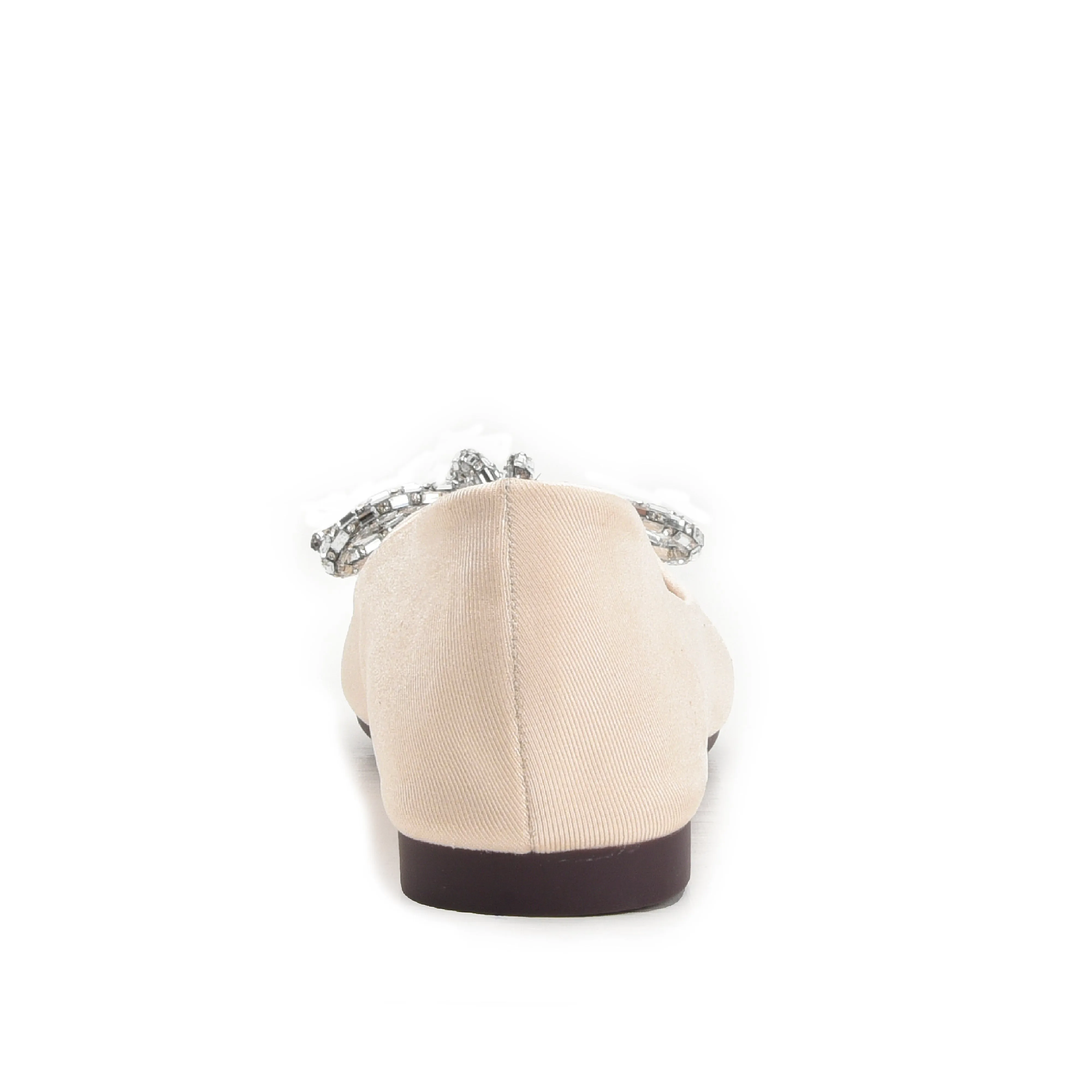 Elegant Beige Embellished Ballet Flats | 425N-X