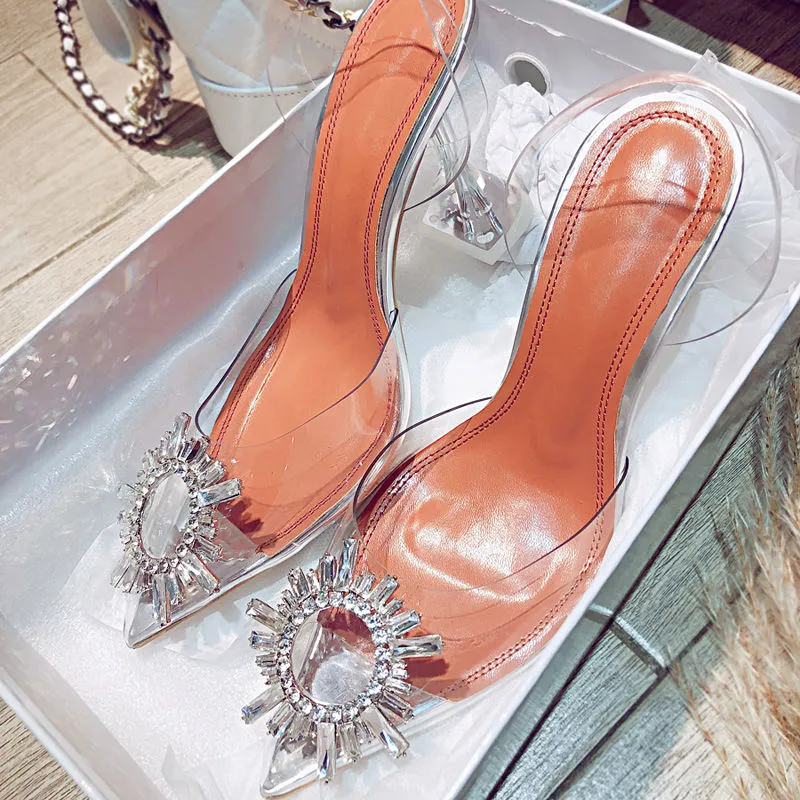 Elegant Pointed Toe Rhinestone High Heels