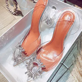 Elegant Pointed Toe Rhinestone High Heels