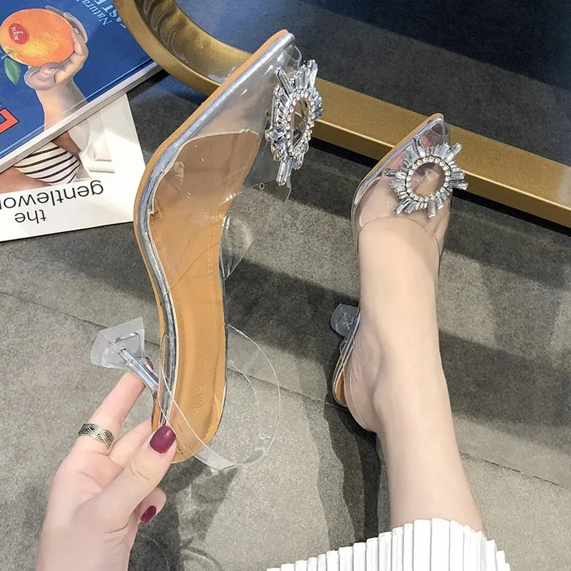 Elegant Pointed Toe Rhinestone High Heels