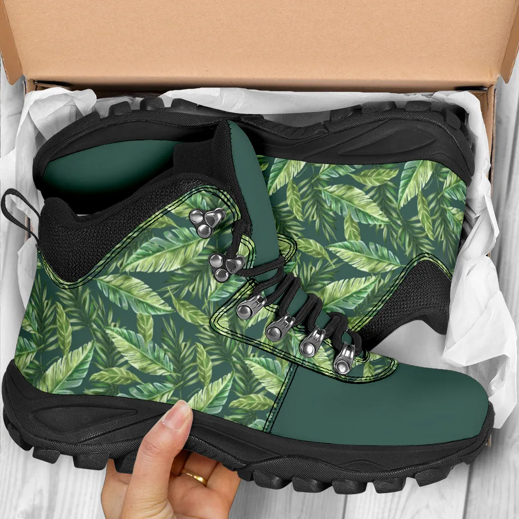 Feathered Leaves in Muted Green Alpine Boots