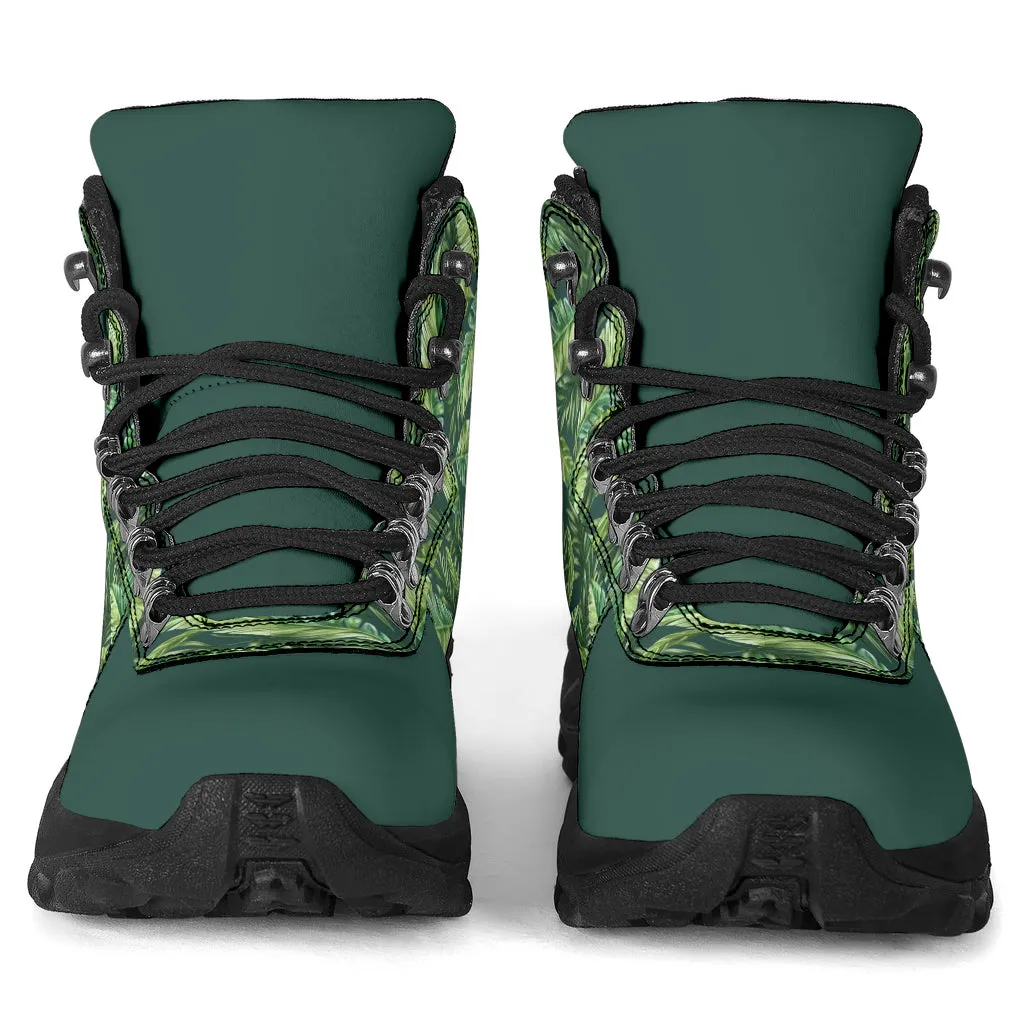 Feathered Leaves in Muted Green Alpine Boots