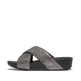 Fitflop Lulu Glitterball Cross Slide Silver