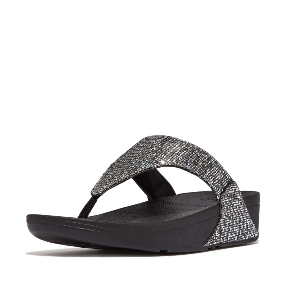 Fitflop Lulu Glitterball Toe Post Silver